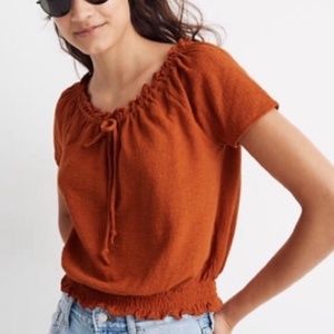 Madewell Texture & Thread Drawstring Top Boho